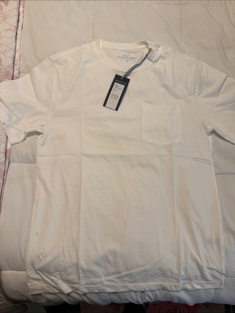 Vineyard Vines White Short-Sleeve Pocket Tee